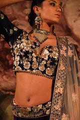 ROYAL BLUE LELAH LEHENGA SET