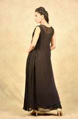 BLACK-DYE OMBRE WAVE DRAPE
