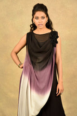 BLACK-DYE OMBRE WAVE DRAPE