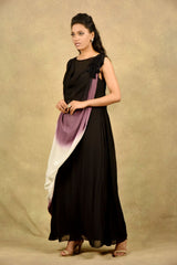 BLACK-DYE OMBRE WAVE DRAPE