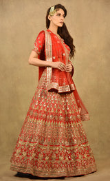 CRIMSON RED GODDESS LEHENGA