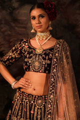 DEEP WINE KASHIA LEHENGA SET