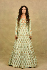 DANCING DOLLS ON TEA-GREEN