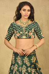 FOREST GREEN GARDENIA LEHENGA