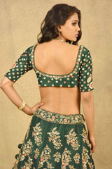 FOREST GREEN GARDENIA LEHENGA