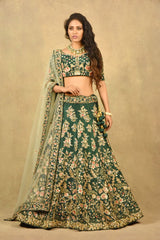 FOREST GREEN GARDENIA LEHENGA