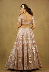 GANGA-YAMUNA PINK RIVERIA LEHENGA