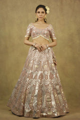 GANGA-YAMUNA PINK RIVERIA LEHENGA