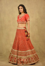 LUSH RED MAHARANI SAHIBA LEHENGA