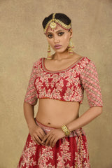 MAHARANI ADAB RED LEHENGA