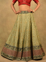 PALATIAL CARDAMOM GREEN LEHENGA
