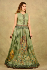 RUSTIC GREEN ORNATE CHARM TUNIC