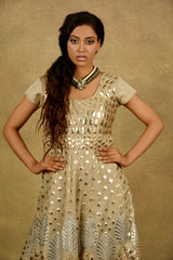 SMOKY GREY LEATHERETTE GOWN