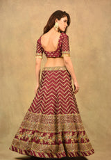WINE RED HUSN-AE-FIZA LEHENGA