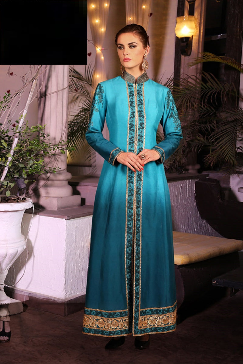 OMBRE BLUE EMBROIDERED ACHKAN