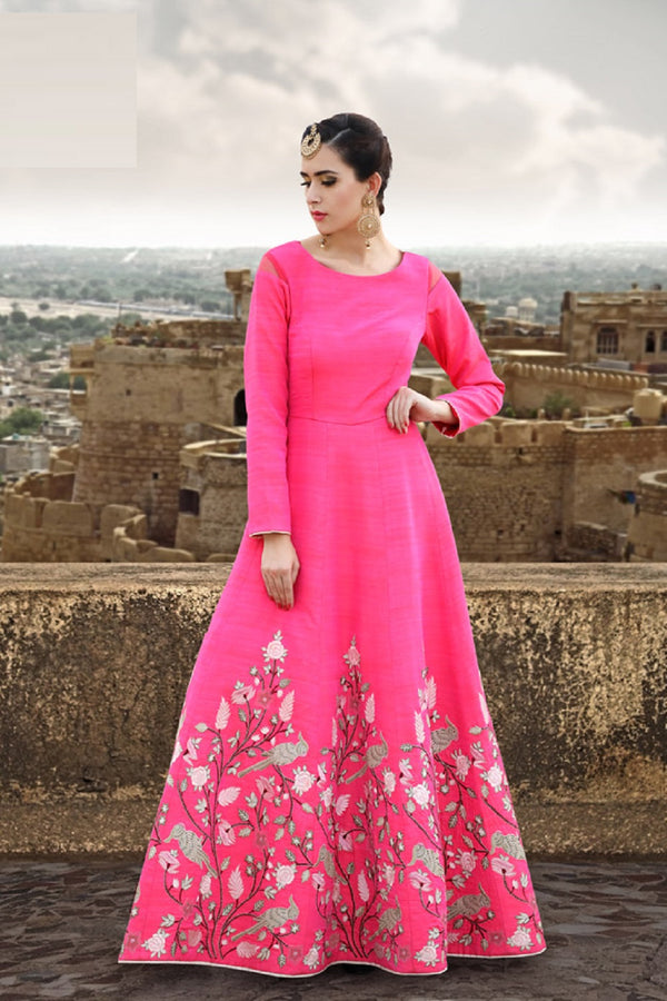 FUSCHIA PINK BIRDHOUSE ANARKALI