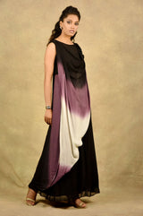 BLACK-DYE OMBRE WAVE DRAPE