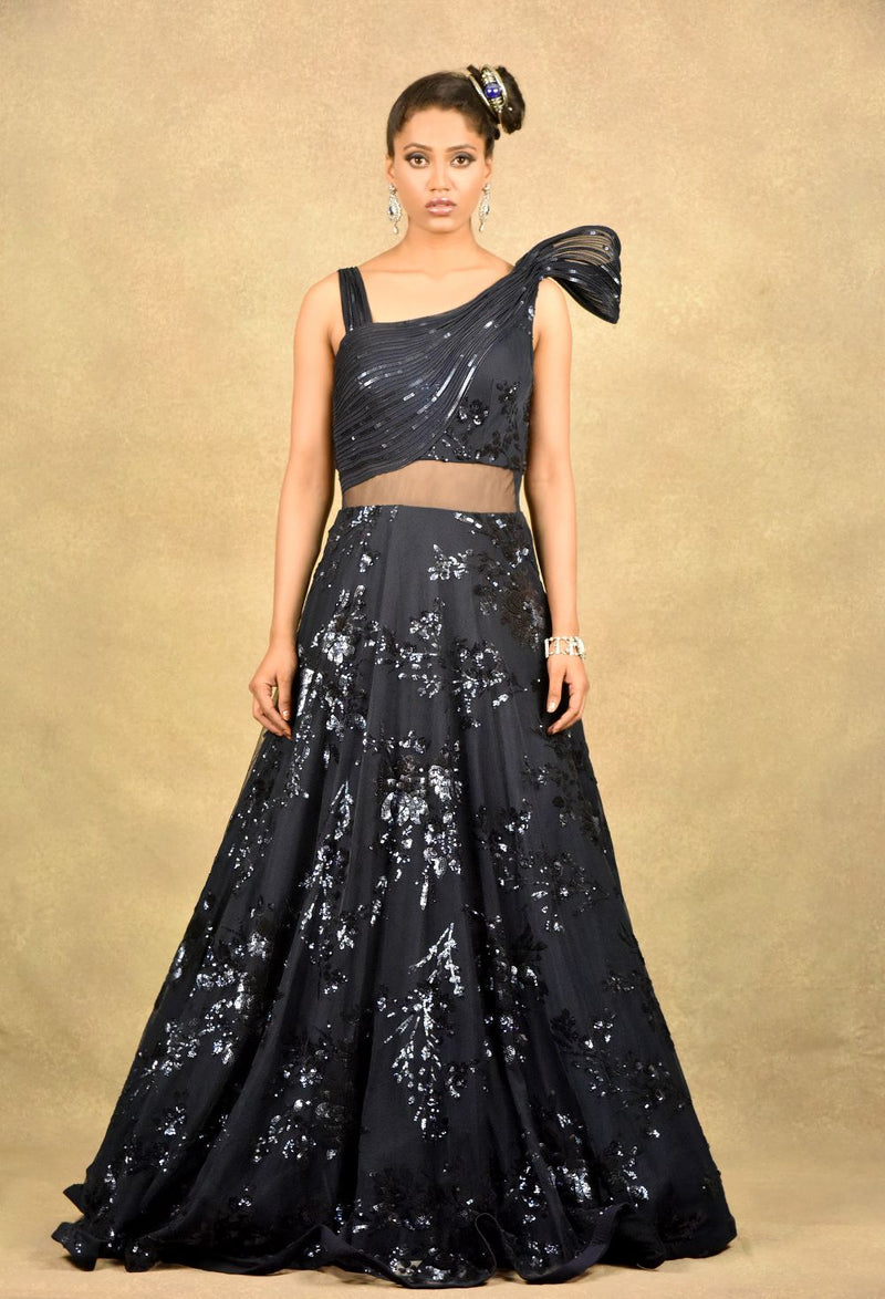 CELESTIAL  BLUE SCULPT GOWN