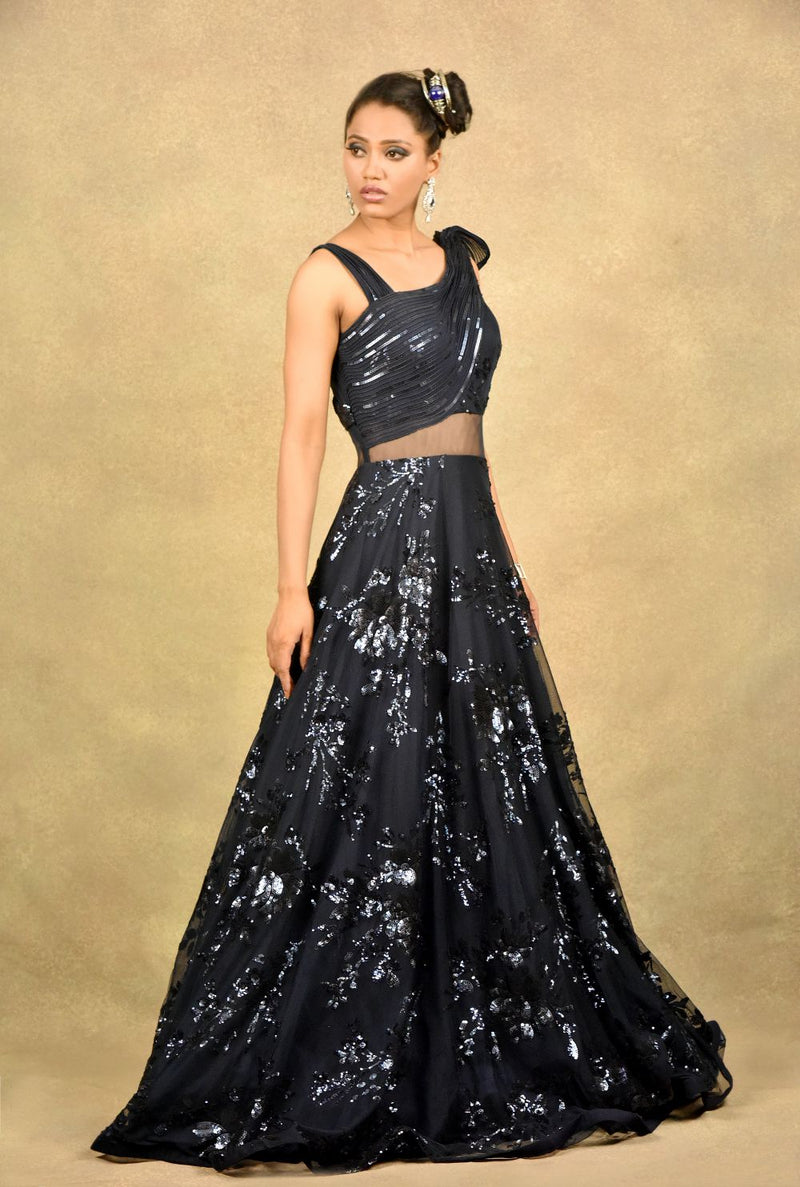 CELESTIAL  BLUE SCULPT GOWN