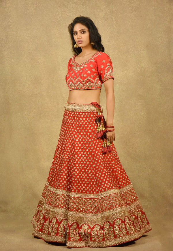 LUSH RED MAHARANI SAHIBA LEHENGA