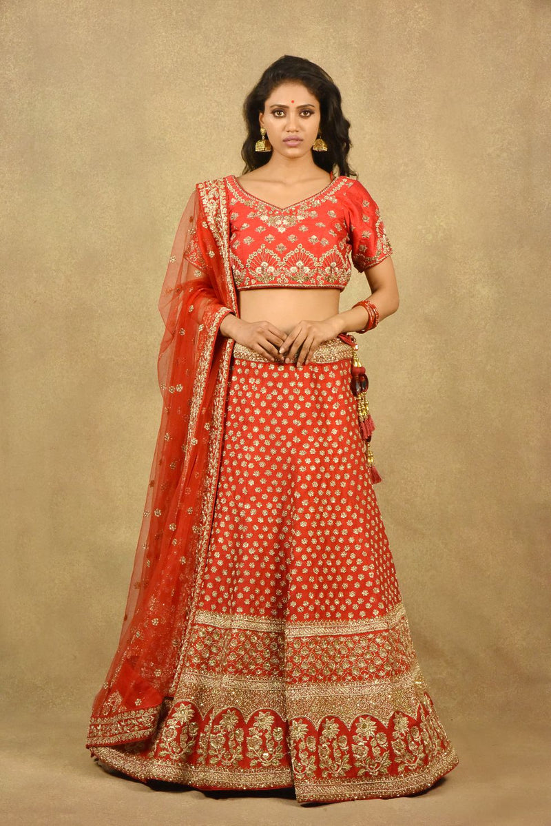 LUSH RED MAHARANI SAHIBA LEHENGA